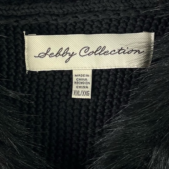 Sebby Collection Black Faux Fur Vest Size XXL/XXG - Picture 5 of 8